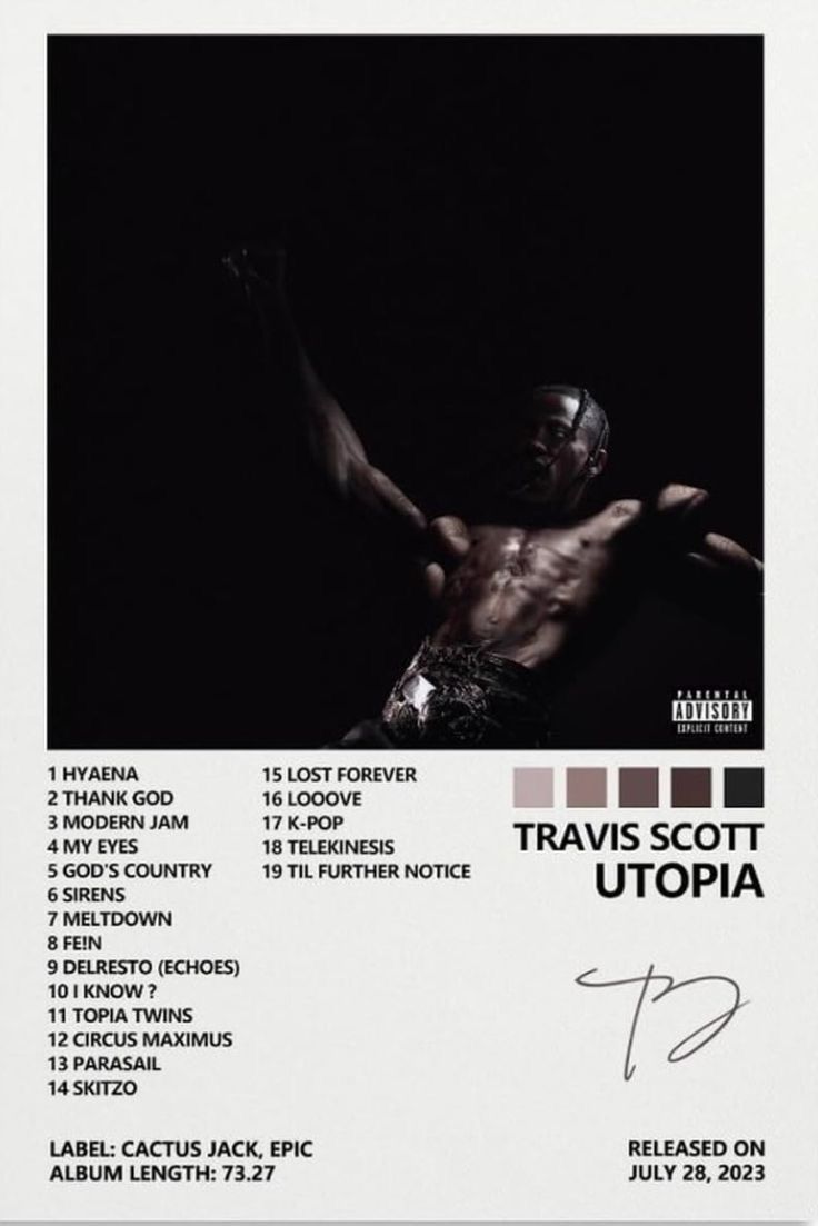 travis scott utopia signed autographed poster