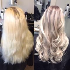 COLOR CORRECTION: Over Bleached To Rooty Ashy Blonde | Modern Salon Ashy Blonde, Blond Balayage, Bleach Blonde, Hair Color And Cut, Bleached Hair, Modern Salon, Professional Hair, Hair Envy, Blonde Color