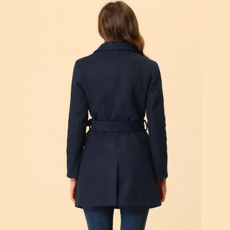 The long trench coat is shaped in a classic double-breasted cut. This soft, elegant coat with a tie around the waist detail is a classic look and will keep you warm in the cool weather. Whether you want to dress up your look or just stay warm in casual winter, it is a better choice for you. The self-tie belt style is flattering and fits more different body shapes. Winter Overcoat, Long Overcoat, Elegant Coats, Winter Outwear, Long Winter Coats, Long Trench, Long Trench Coat, Belt Style, Wool Peacoat