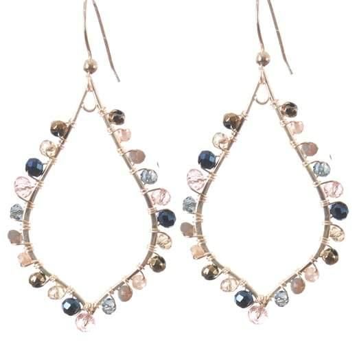 Filled with everyday allure, Madison features a rainbow of wrapped gemstones atop an exotic lotus petal shape. She is you feminine staple earring. Length 2″