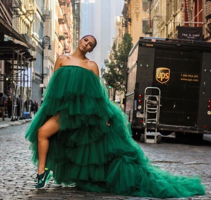 Veronica Dress Veronica Dress, Emerald Dresses, Tutu Dress, African Women, Tulle Dress, Couture Fashion, Green Dress, High Low, Dark Green