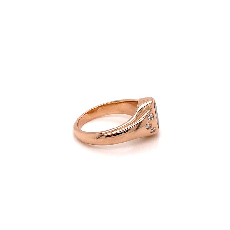 This stunning rose gold morganite and diamond ring is a modern update on the classic signet pinky ring. Featuring a beautiful peach hued oval morganite and 6 sparkling white diamonds all bezel set in a high polished rose gold setting, this ring adds some elevated glamor and a modern refresh to the classic pinky ring. All our gemstones are carefully selected for their color and quality of gemstone. Designed and Handcrafted in NYC by our team of master jewelers. US size 6- Free Sizing available. C Rose Gold 14k Gemstone Signet Ring, Rose Gold Signet Ring With Gemstone, Rose Gold Gemstone Signet Ring, Rose Gold Oval Initial Fine Jewelry Ring, Rose Gold Oval Initial Ring Fine Jewelry, Oval Rose Gold Initial Ring Fine Jewelry, Modern Rose Gold Diamond Signet Ring, Fine Jewelry Rose Gold Oval Initial Ring, Modern Diamond Signet Ring In Rose Gold