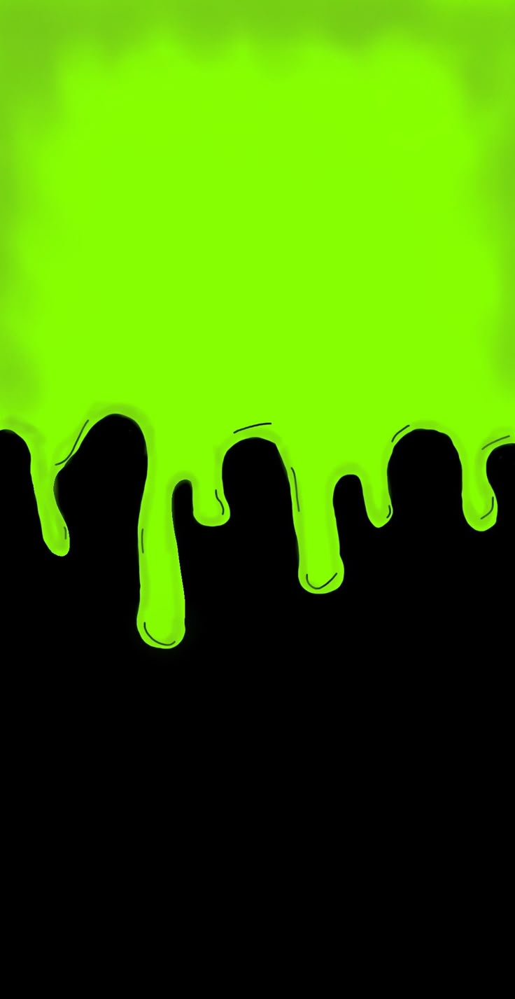 green liquid flowing down the side of a black background