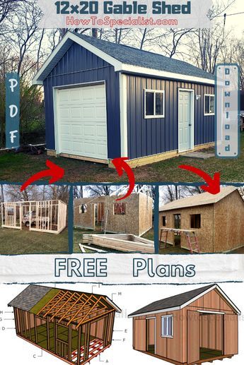 how to build a 12x20 garage shed with free plans and pictures on the side