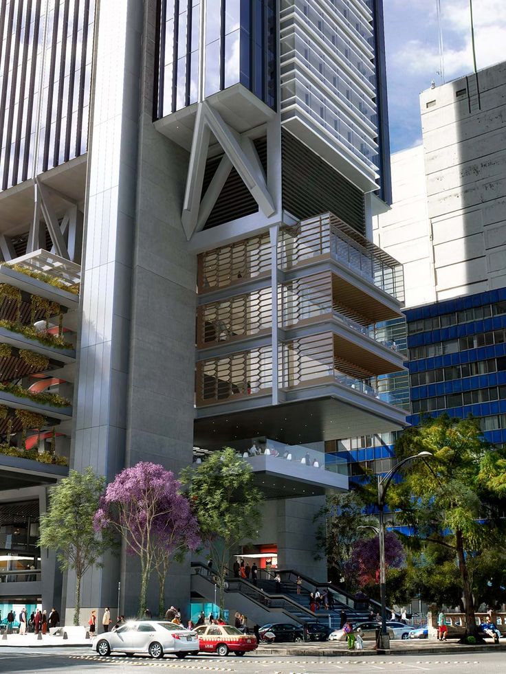 an artist's rendering of a modern building in the city