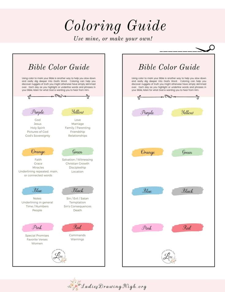 the wedding color guide for brides and grooms is shown in pink, blue, yellow