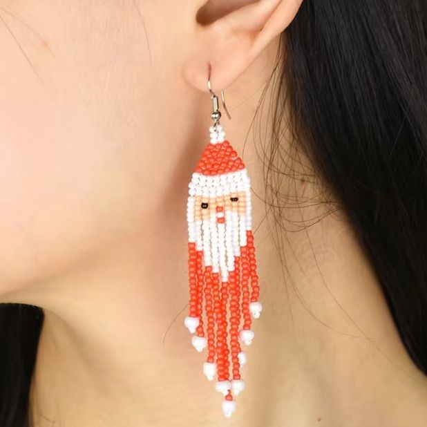 Long Multi Color Santa Clause Boho Drop Statement Earrings. Made With Glass Seed Beads & Stainless Steel Fish Hook. Measurements Are Approximately 3.75” Long. In New Condition. Nwt Boutique Item 3 Available Christmas Santa Clause White Beaded Christmas Jewelry, Festive White Earrings With Colorful Beads, Festive White Beaded Earrings With Dangling Beads, Festive White Dangling Beaded Earrings, Festive White Beaded Earrings, Festive White Round Beaded Earrings, Festive White Beaded Dangling Earrings, White Beaded Dangle Earrings For Christmas, Christmas White Beaded Dangle Earrings