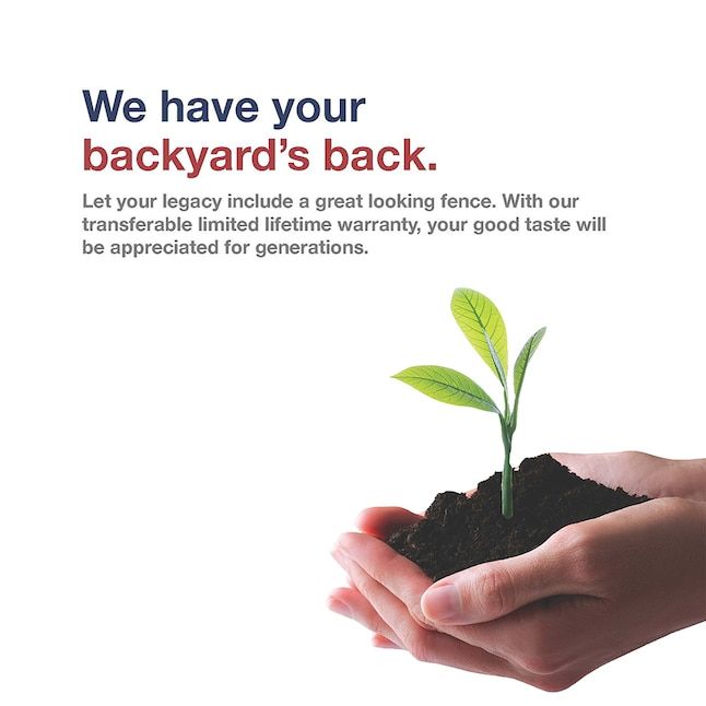 two hands holding a small plant with the words, we have your backyard's back