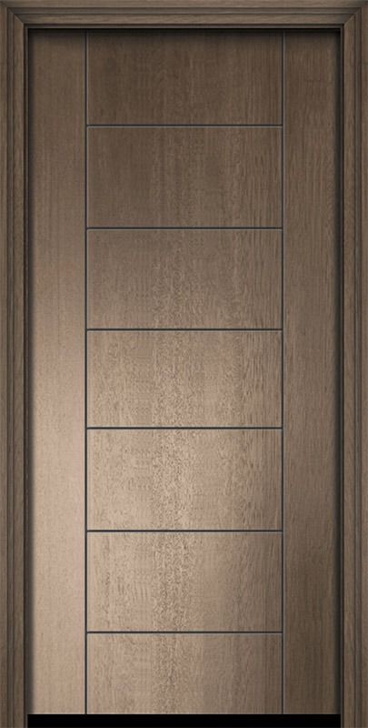 a wooden door with glass paneling on the front and side panels in dark wood