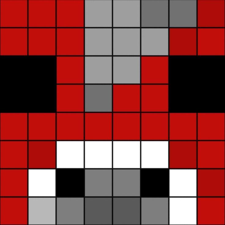 an image of a red and grey pixel pattern