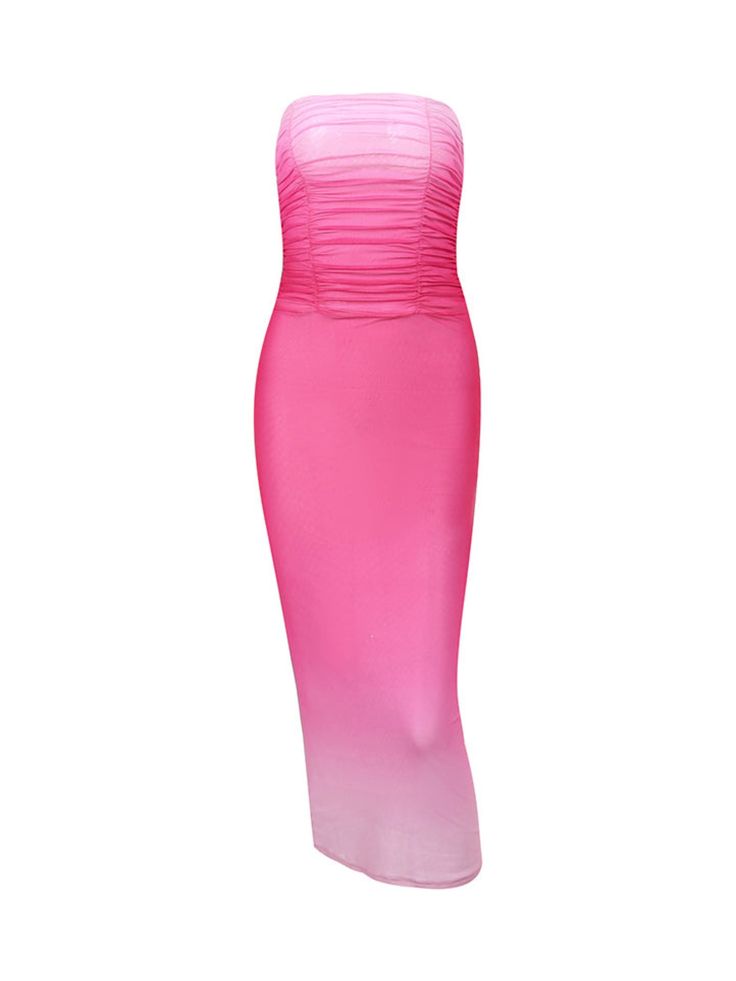 Elevate your style with the Gaia Strapless Maxi Dress in Pink from the Good Girl Things Spring-Summer Collection. Featuring a figure-flattering slim fit and a sleeveless, tube dress design, this bodycon long dress is perfect for any occasion. Take your look to the next level in this one-of-a-kind dress. Gaia Strapless Maxi Dress in Pink Sleeveless Slim Fit Bodycon Long Dress Tube Dress Good Girl Things Spring-Summer Collection Summer Ruched Backless Bodycon Dress, Strapless Bodycon Midi Dress, Summer Sheath Midi Dress For Club, Summer Club Sheath Midi Dress, Backless Bodycon Midi Dress, Summer Club Midi Sheath Dress, Summer Stretch Ruched Bodycon Dress, Summer Sheath Stretch Bodycon Dress, Summer Sheath Bodycon Dress With Stretch