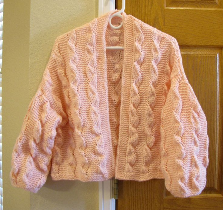 "Women's Jacket Hand Knitted Oversized Crop Baby Pink Cardigan Open Front Long Sleeve Short Jacket.   Made of  80% acrylic 10% wool  10% nylon yarn. Approximately measurements : pit to pit     22\" armhole     7\" sleeve     13\" cuff     4\" length     19\" *Note - Do the best to get photos of the actual color, but may be the color is a bit off from the color from the color. All measurement are taken by hand, laid flat and approximate. Please make sure about the size before purchasing, you can Baby Pink Cardigan, Baby Rosa, Handmade Sweater, Pink Cardigan, Warm Outfits, Short Jacket, Cardigans For Women, Baby Pink, Front Open