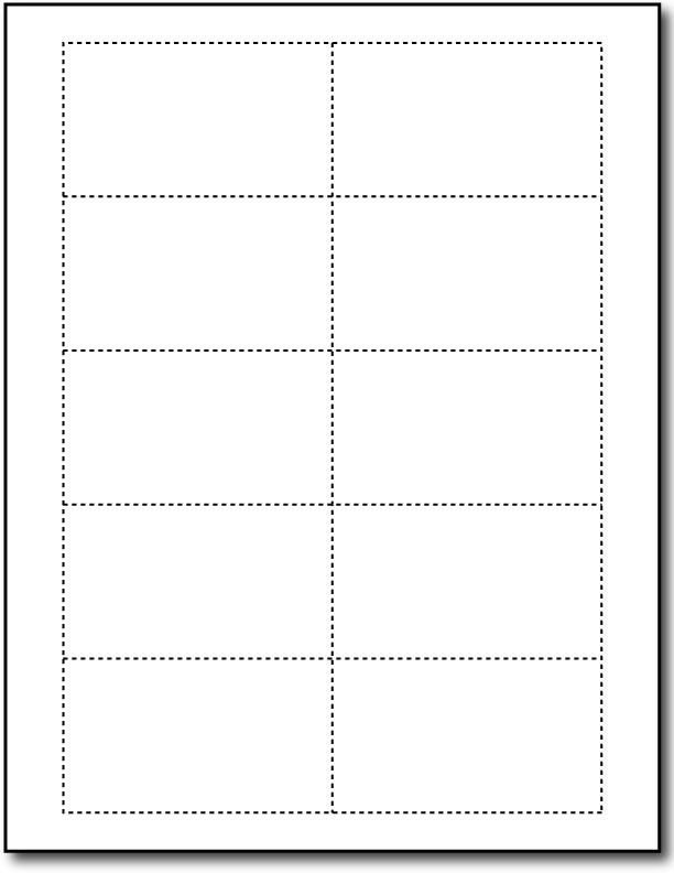 a blank card with four squares on each side and two dots at the bottom, in white