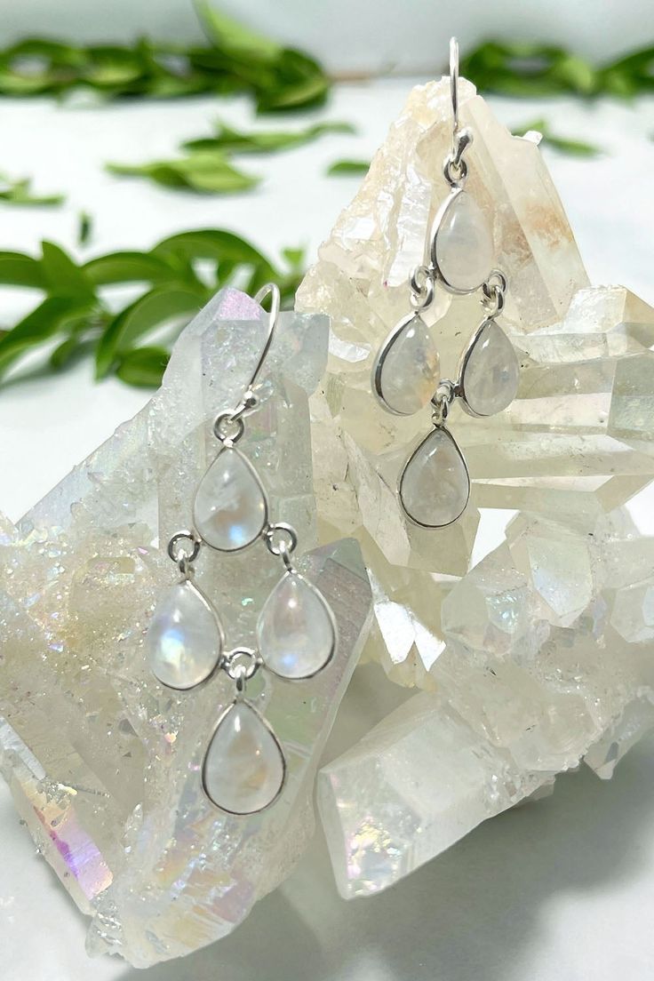 Connect with your inner natural beauty with our authentic Moonstone Earrings - Dew Drops. Sleek, stylish and feather-light, these pretty dangle earrings reflect the effortless beauty that comes from within. A statement such as our Dew Drops will take you from airy summer picnics to cozy winter get-togethers in style. A striking addition on their own or matched with your Dew Drops Necklace, these enchanting earrings are sure to become a favorite. Authentic Sivalya Moonstone Moonstone: Goddess Ene Teardrop Moonstone Gemstone Earrings, Moonstone Natural Stones Drop Earrings, Faceted Moonstone Teardrop Earrings, Teardrop Moonstone Faceted Earrings, Bohemian Moonstone Drop Earrings, Stone Carving Tools, Pretty Earrings Dangle, Rudraksha Beads, Mala Meditation