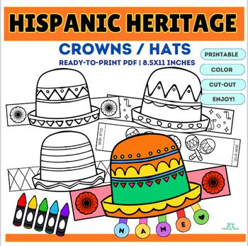 Hispanic Heritage Crowns / Hats | Printable Craft ActivityCelebrate Hispanic Heritage Month with this fun and creative crown/hat activity! Perfect for classrooms, this ready-to-print PDF includes 8.5x11 inch templates that allow students to color, cut, and assemble their own festive Hispanic-themed crowns. Ideal for engaging students in cultural learning and hands-on crafting, this activity is suitable for a variety of settings such as classrooms, homeschool activities, and art projects.Whats Included:14 unique hat/crown designsBlack and white templates for students to colorEasy-to-cut-out templates with guidesCustomizable space for students to write their names or decorateHigh-quality, ready-to-print PDF formatProduct Details:File format: PDF (8.5x11 inches)Activities: Coloring, cutting, Headband Template, Hat Activity, Craft Crown, Hispanic Heritage Month Crafts, Hat Headband, Crown Hat, Hispanic Heritage Month, Unique Hats, Homeschool Activities