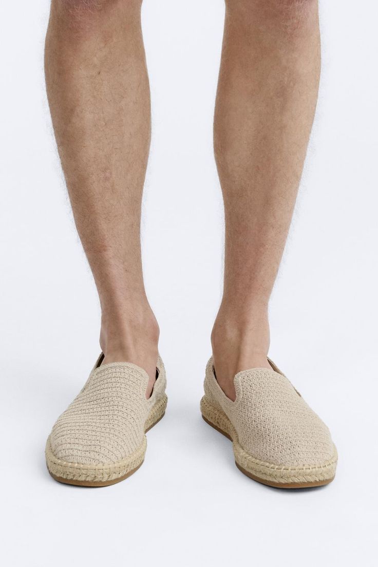 CROCHET ESPADRILLES - Sandy Brown | ZARA United States Comfortable Summer Straw Espadrilles, Comfortable Straw Espadrilles For Summer, Natural Espadrilles With Woven Sole And Round Toe, Natural Color Espadrilles With Woven Sole And Round Toe, Cream Straw Espadrilles With Round Toe, Natural Color Espadrilles With Woven Sole, Natural Woven Straw Espadrilles, Textile Espadrilles With Branded Insole And Round Toe, Beige Flat Heel Espadrilles With Rubber Sole