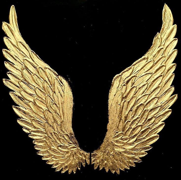 gold wings on a black background