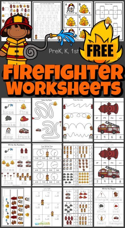 firefighter worksheets for preschool and prek k 1 to 5 with the text free