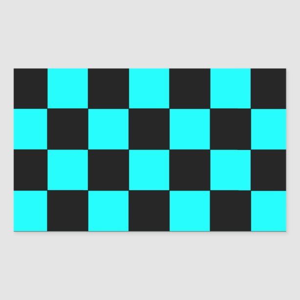 a blue and black checkerboard pattern sticker