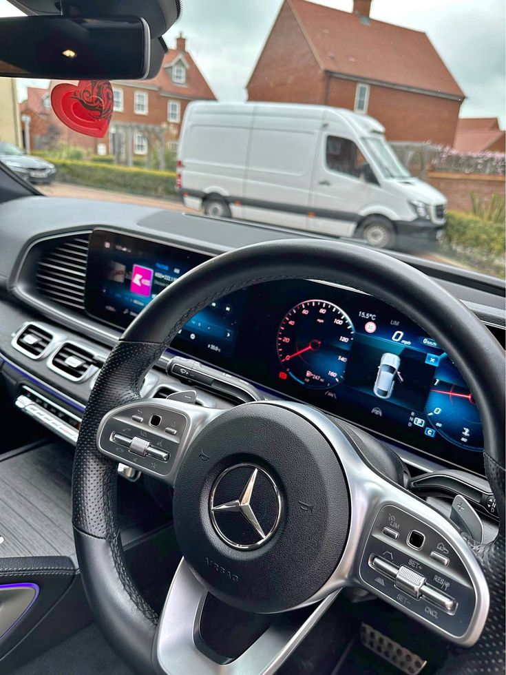 the interior of a mercedes benz vehicle