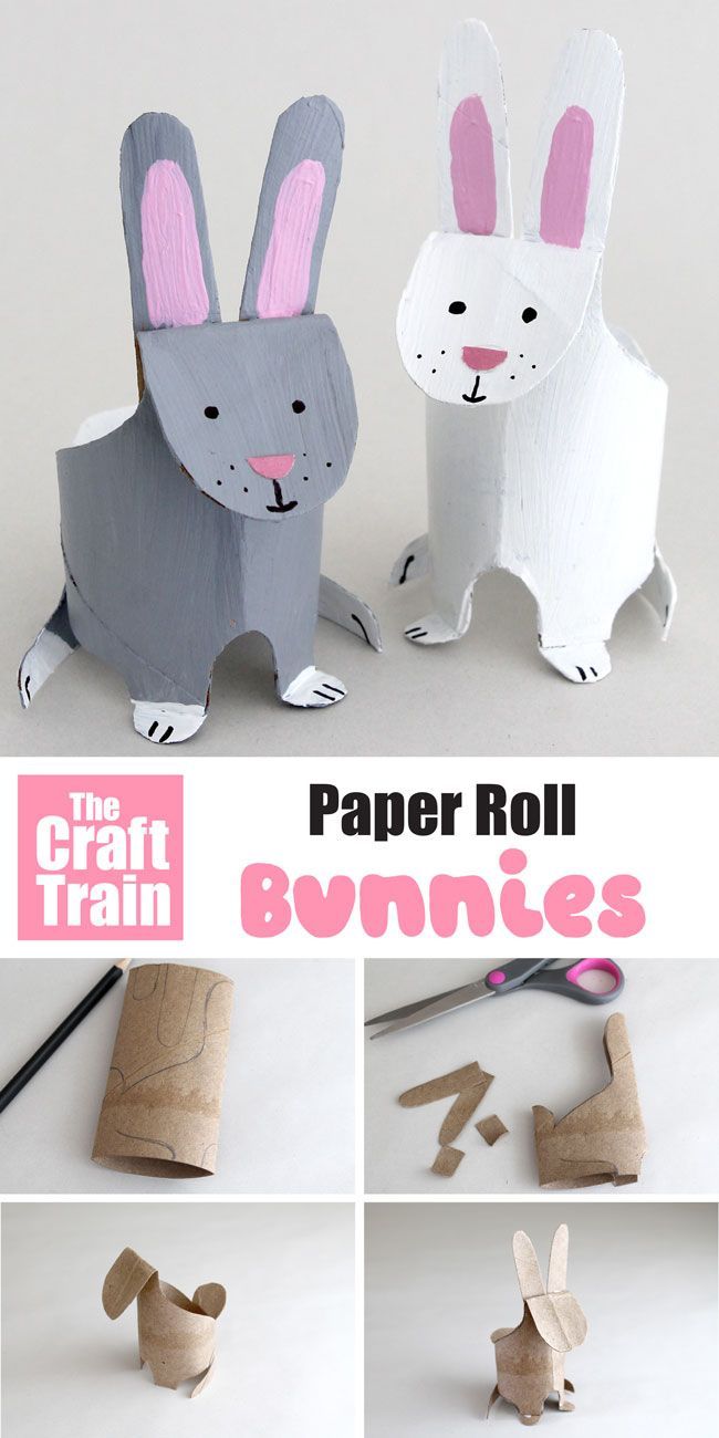 the paper roll bunnies are made to look like rabbits