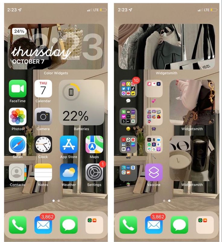 two iphone screens showing the same image as they appear in each other's images