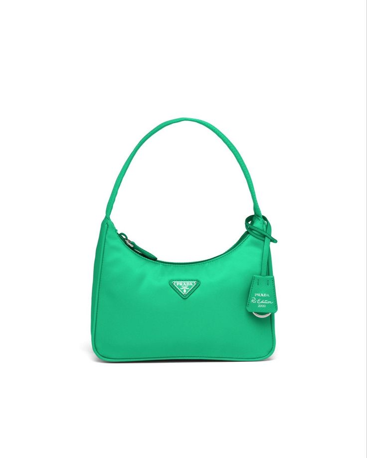 Green Prada Bag, Prada Re Edition 2000, Norway Language, China Language, Prada Re Edition, My Style Bags, Large Leather Bag, Prada Collection, Bag Prada