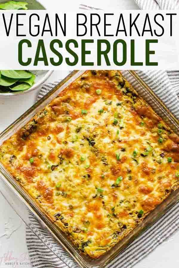 a casserole dish with broccoli and cheese in it next to a bowl of spinach leaves