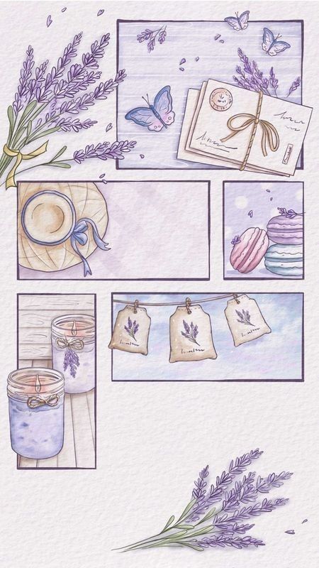 an illustration of lavenders and tea bags