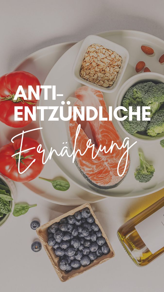 an assortment of fruits and vegetables on a plate with the words anti - entzundi