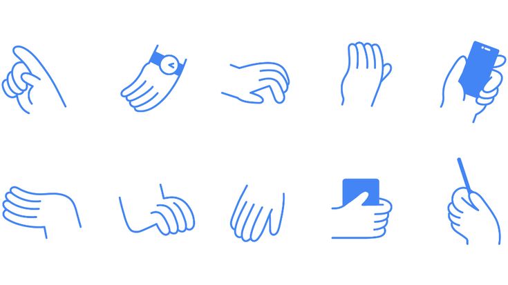 hand gestures are shown in blue on a white background