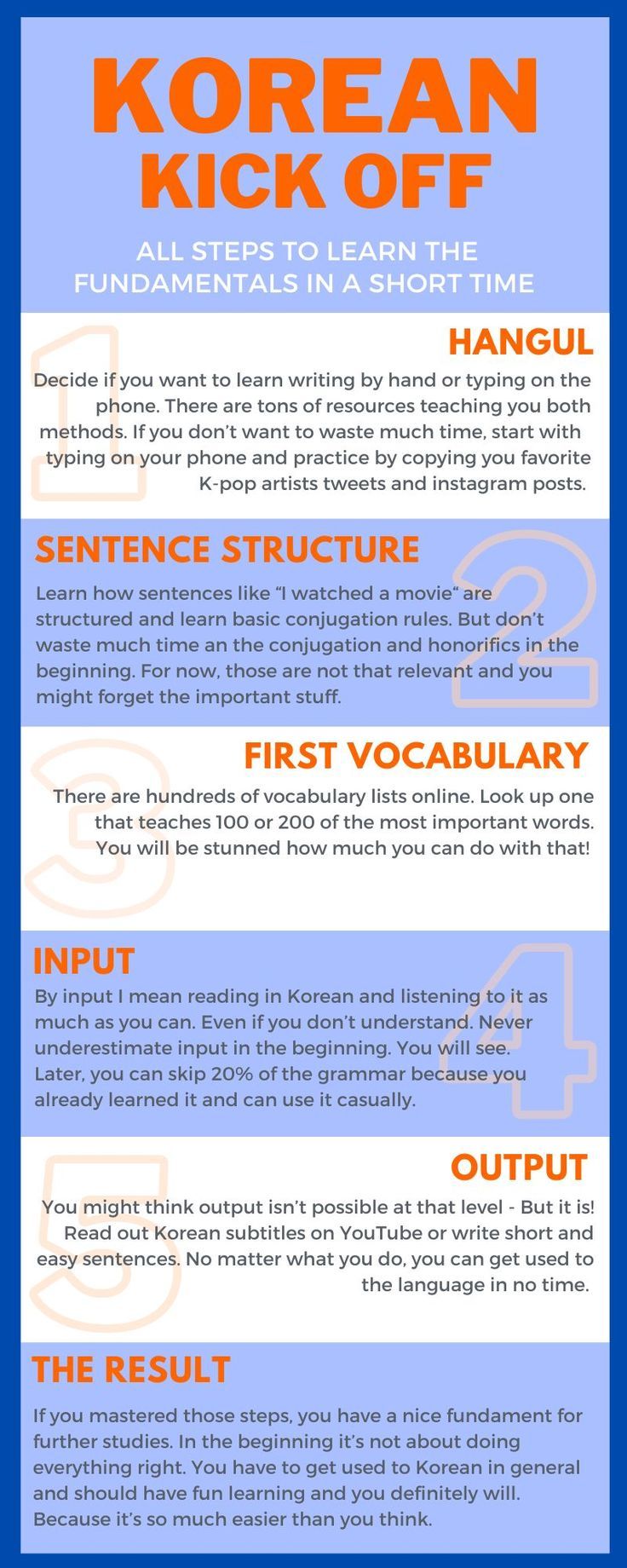 an info sheet describing how to use the korean kick - off for kids and adults