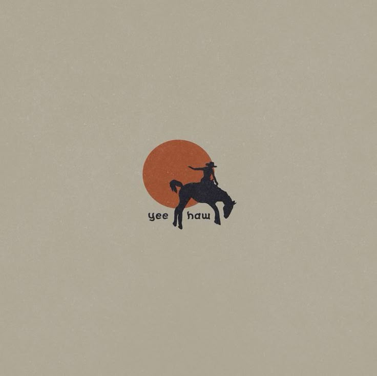 the silhouette of a man riding a horse in front of an orange sun