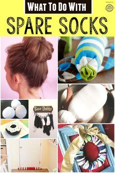 the cover of what to do with spare socks, featuring pictures of various items and accessories