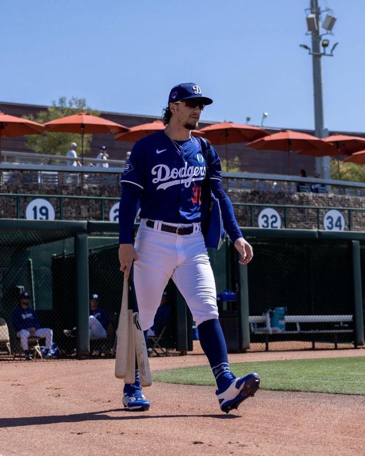 a baseball player is walking on the field