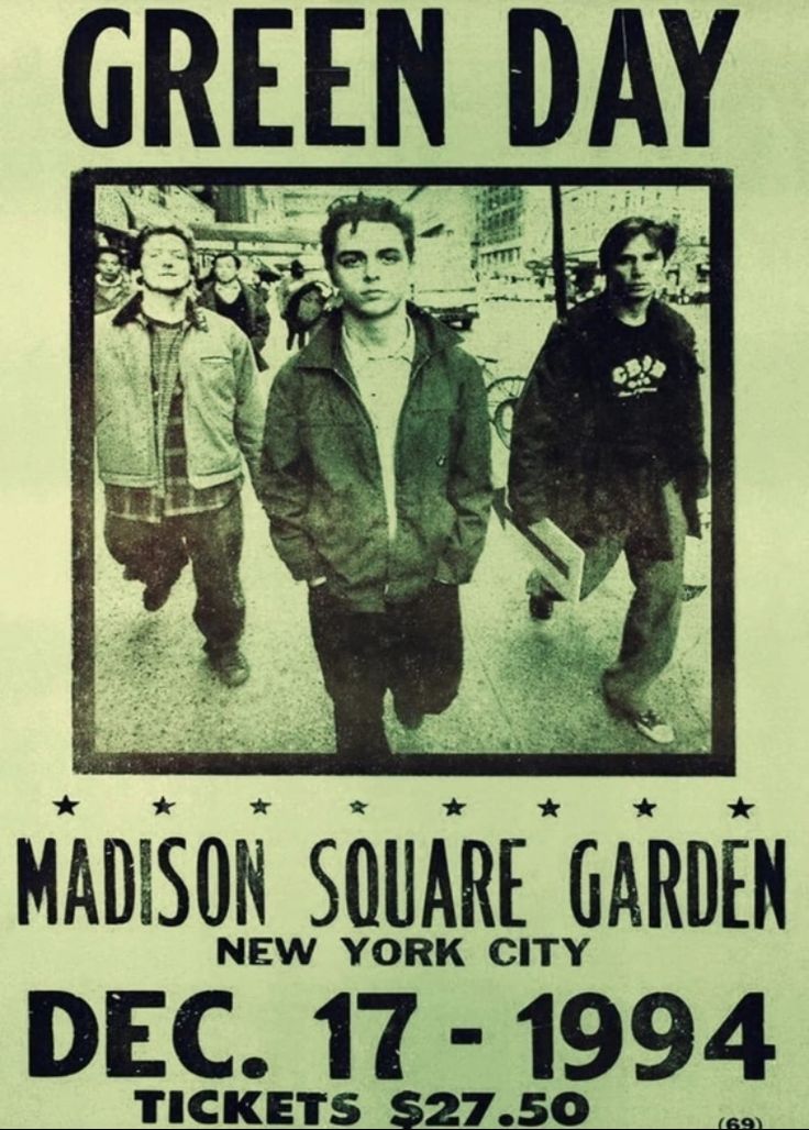 the green day poster for madison square garden