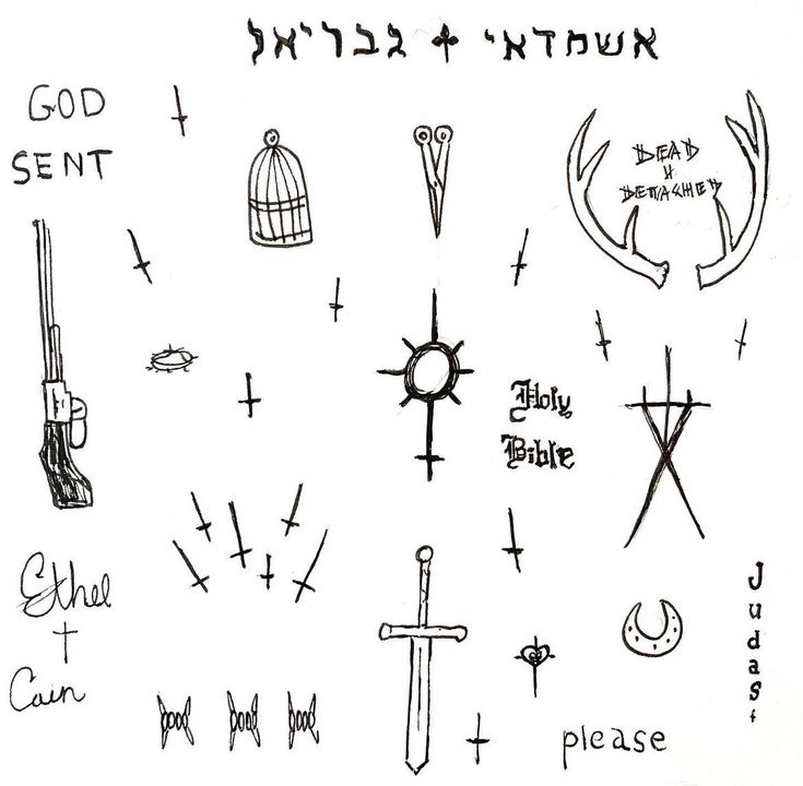 an image of various symbols drawn on paper