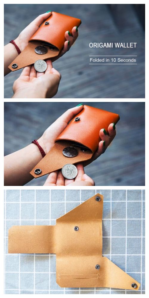 the leather wallet is being made with two different types of buttons and some other things