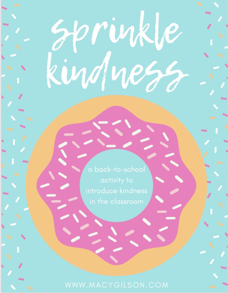 a pink donut with sprinkles on it and the words sparkle kindness