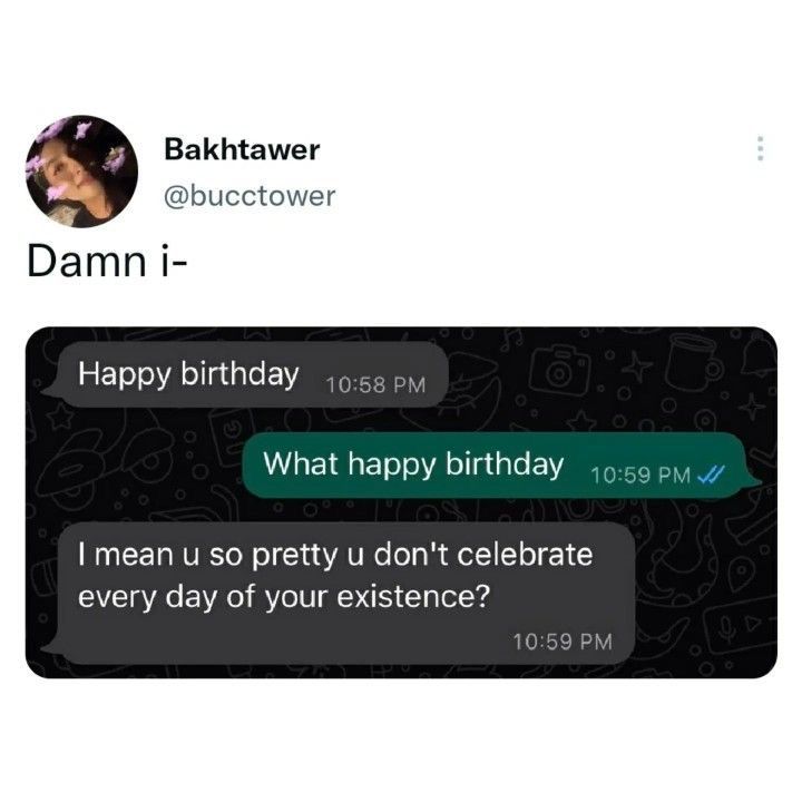 two texts that say happy birthday to each other