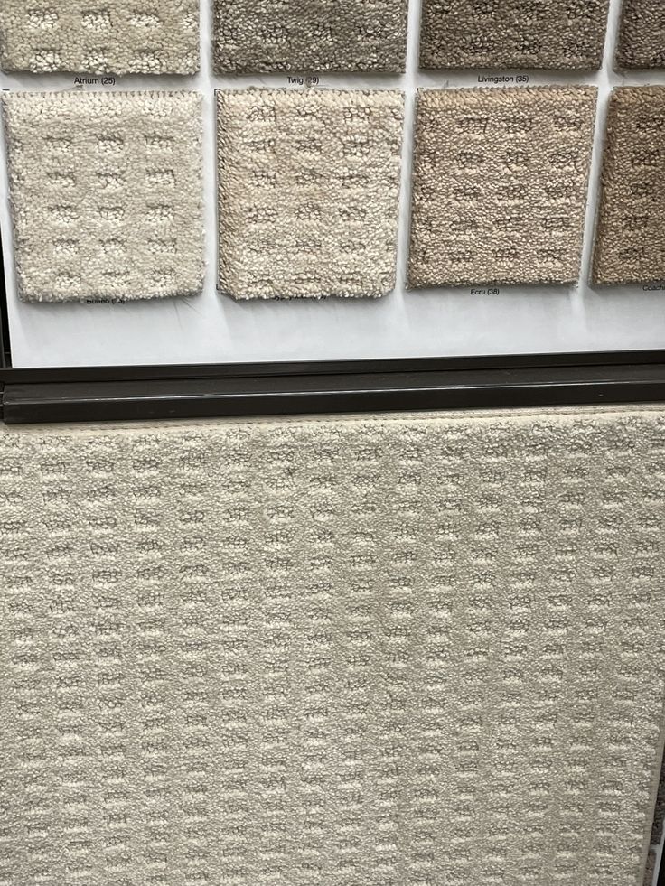 a refrigerator covered in lots of different types of carpet