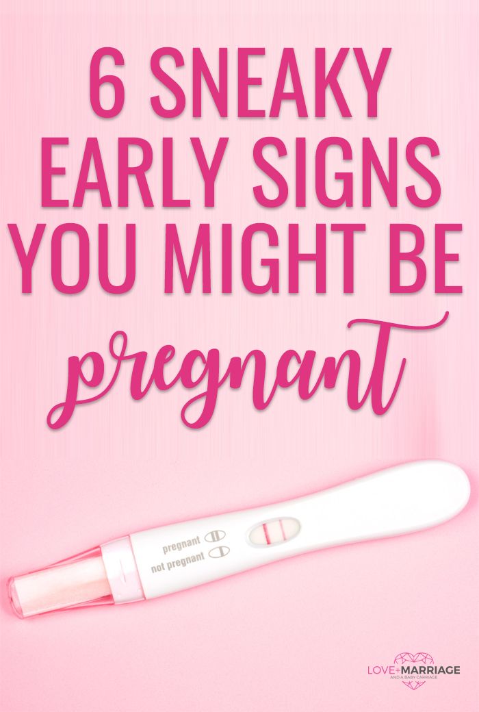 the words, 6 sneaky early signs you might be pregnant are shown in pink