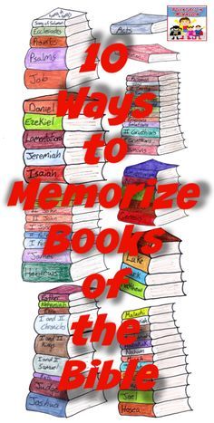 a pile of books with the words 10 ways to memoize books on the bible