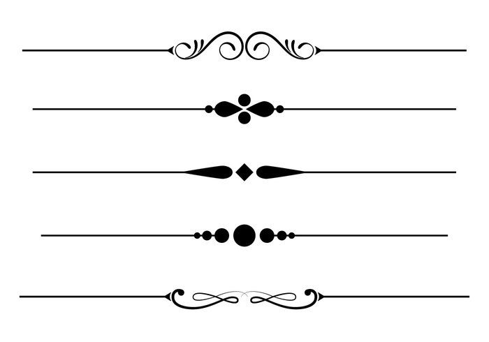 a set of decorative dividers with swirls and scrolls