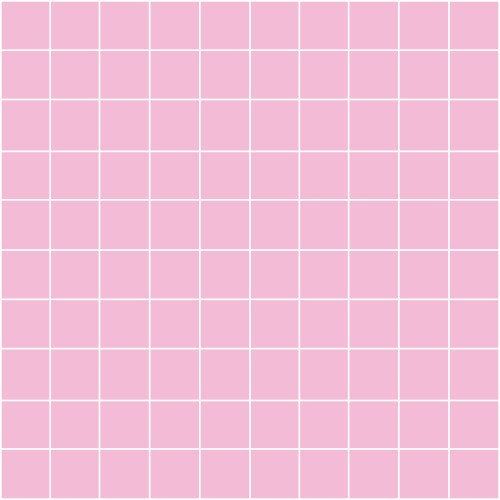 a pink tiled wall with white squares on it