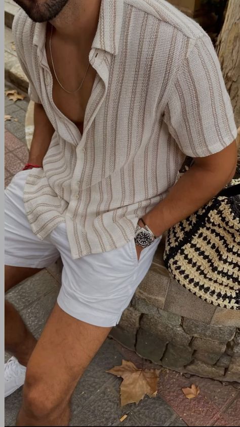 Linen Men Outfit, Mens Beach Outfits, Mens Vacation Outfits, Office Old Money, Goa Outfits, Vacation Outfits Men, Beach Outfit Men, Old Money Fashion, Party Outfit Men