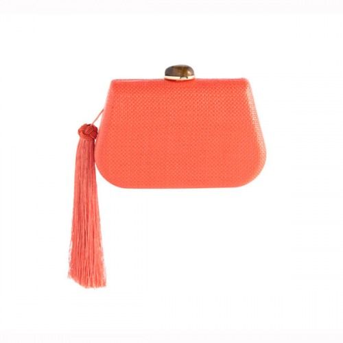 Coral Aria Minaudiere Clutch Bag Coral Pink Clutch, Chic Evening Clutch With Removable Pouch, Feminine Clutch Evening Bag, Feminine Rectangular Clutch For Party, Chic Rectangular Clutch For Events, Feminine Clutch Evening Bag For Events, Feminine Clutch For Evening Events, Feminine Rectangular Evening Bag For Events, Feminine Evening Pouch Clutch