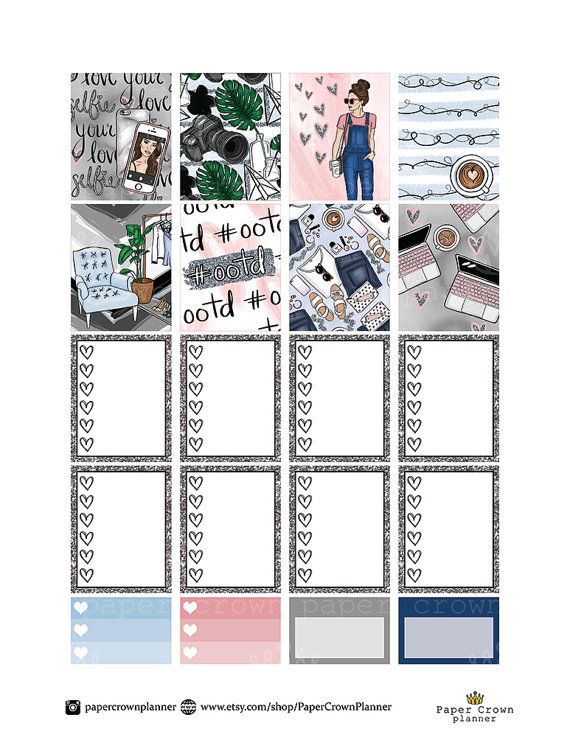 the printable planner stickers are designed to look like they have hearts on them