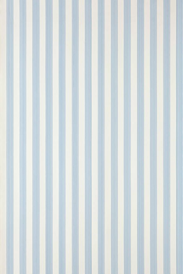 a blue and white striped wallpaper with vertical stripes