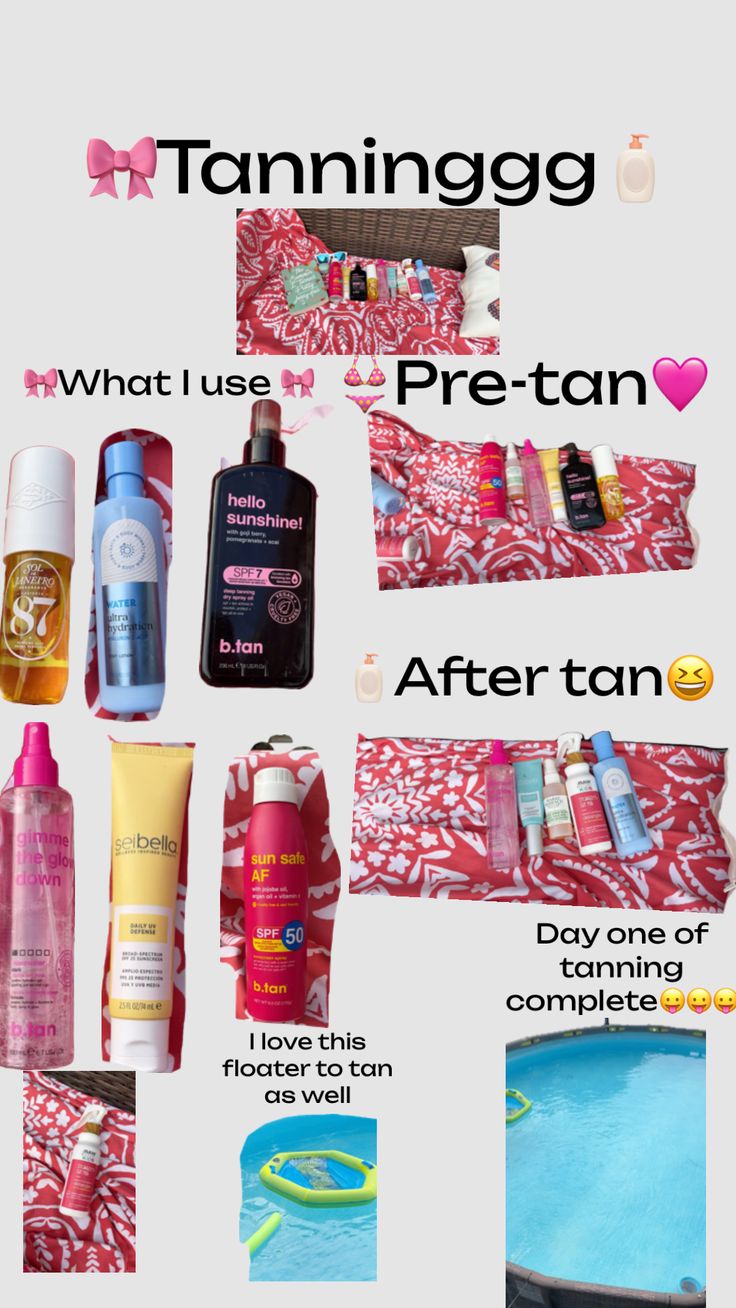 Tanning routine Tanning Tatoos, Tanning Ideas, Tanning Hacks, Best Tanning Products, Tan Goals, Tan Routine, Natural Tanning Tips, Tanning Aesthetic, Tanning Goals